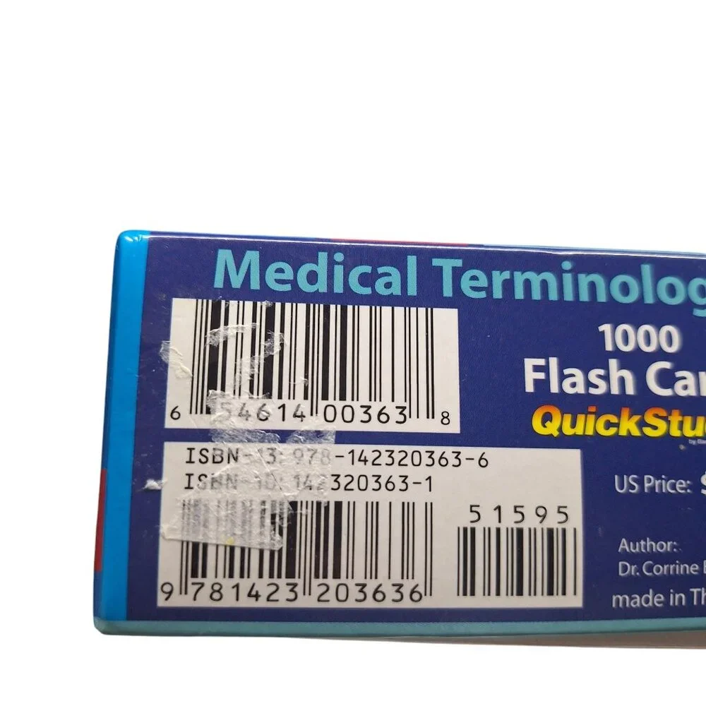 QuickStudy Medical Terminology Flash Cards 4x3.5 Deck 1000‎ Cards Tabbed Topic